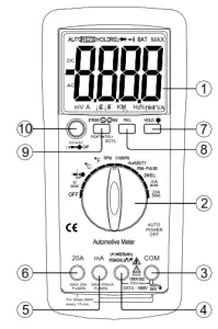 SP tools SP62011 Digital Automotive Multimeter - CONTROLS AND JACKS