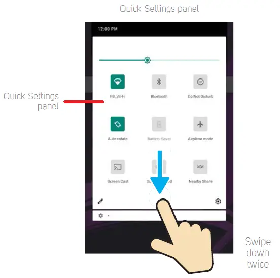Quick Settings panel