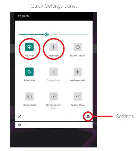 Quick Settings panel