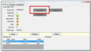 philo PAU01 Z Wave Dongle - Include Device