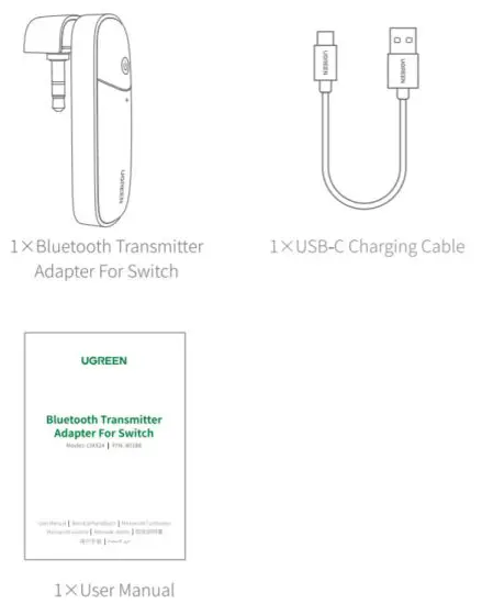UGREEN CM324 Bluetooth Transmitter Adapter for Switch - PACKAGE CONTENTS