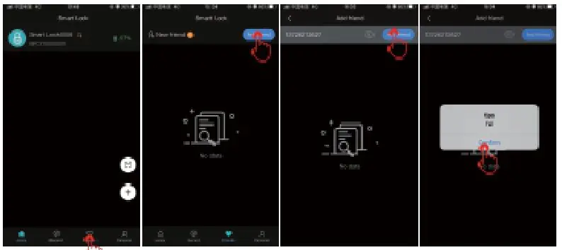 OKLOK FB50 Bluetooth and Fingerprint Lock - Add friends