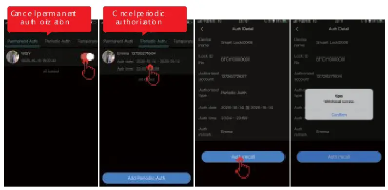OKLOK FB50 Bluetooth and Fingerprint Lock - Cancel opening authorization