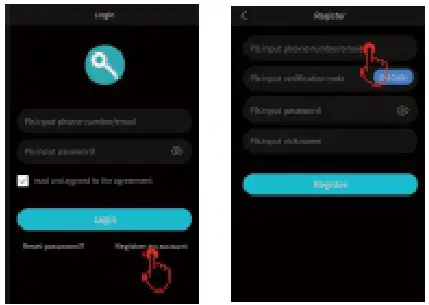 OKLOK FB50 Bluetooth and Fingerprint Lock - Register an account 1