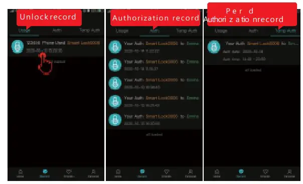 OKLOK FB50 Bluetooth and Fingerprint Lock - View opening records