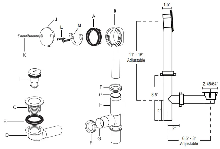 DANCO 9D 51930 Toe Touch Polypro Tubing with Chrome Finish
