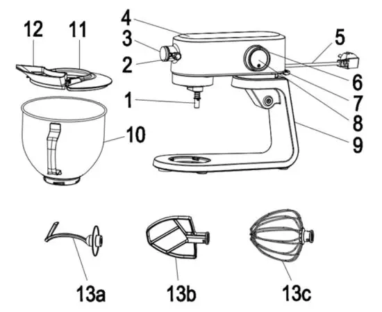 H Koenig Km4 Salad Maker Set for Stand Mixer KM120 - figure 1