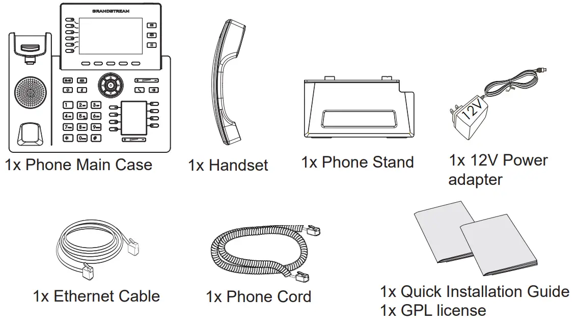 GRANDSTREAM GRP2616 Carrier-Grade HD IP Phone - PACKAGE CONTENTS