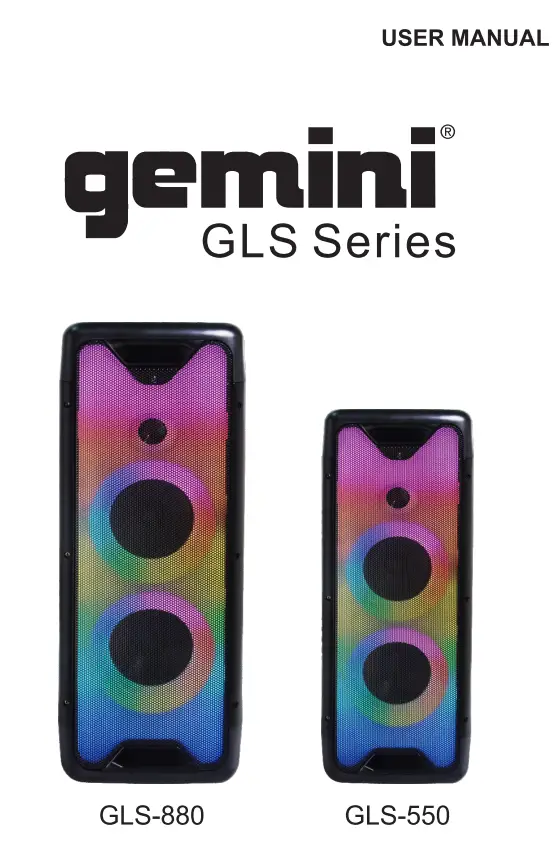 gemini GLS-880 Bluetooth Party System User Manual