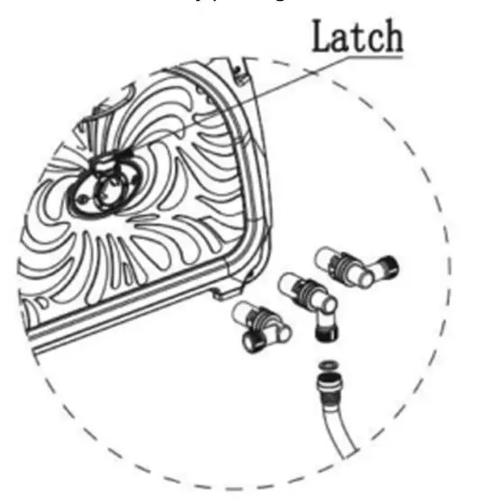 Giraffe tools Metal Hose Cabinet Owner’s Manual - You may adjust the connector by pulling the latch