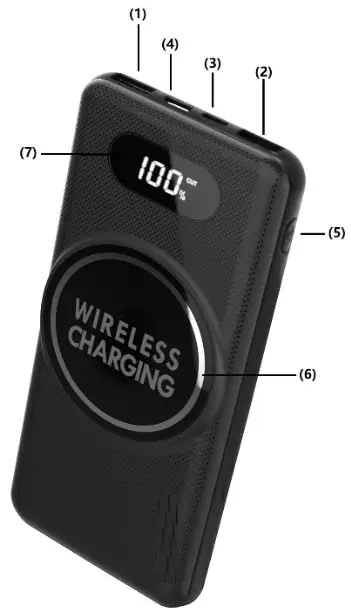 Aduro PW-10KSHN PowerUp Shine Wireless Charging 10,000mAh Dual USB Backup Battery - Fig1