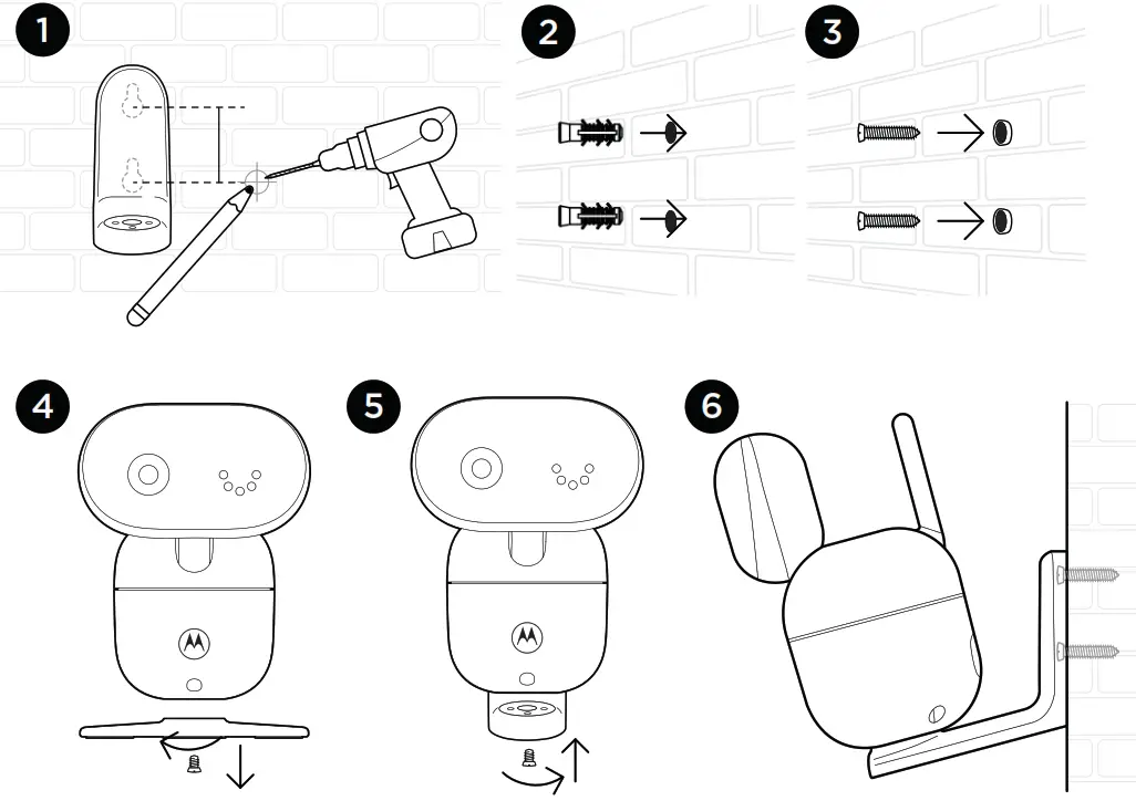 Motorola PIP1510 CONNECT Wi Fi Motorized Video Baby Monitor - Wall mount