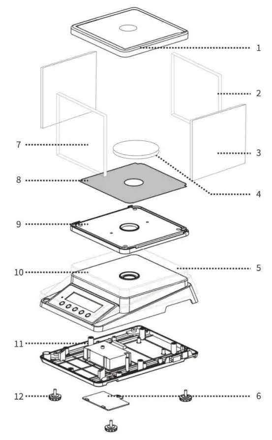 U S SOLID USS-DBS82 Precision Balance - Components