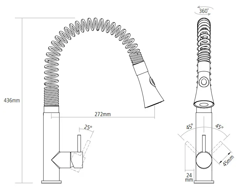 Spiro Pull Out Spray Tap Stainless Steel