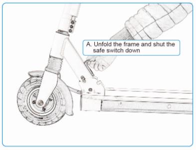 insportline E-Scooter Skootie- UNFOLDING step2
