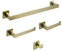 FORCLOVER HAT-A7501-BG 4-Piece Bath Hardware Set with Towel Bar