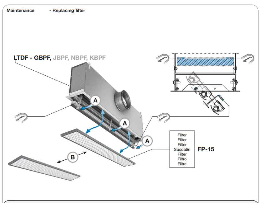 Lindab LTDF Slot Diffuser with filter - fig 3