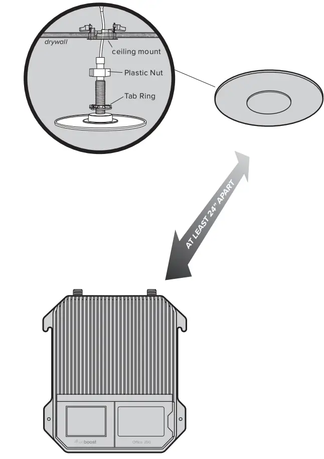 weboost Office 200 Cell Signal Booster - Booster Placement
