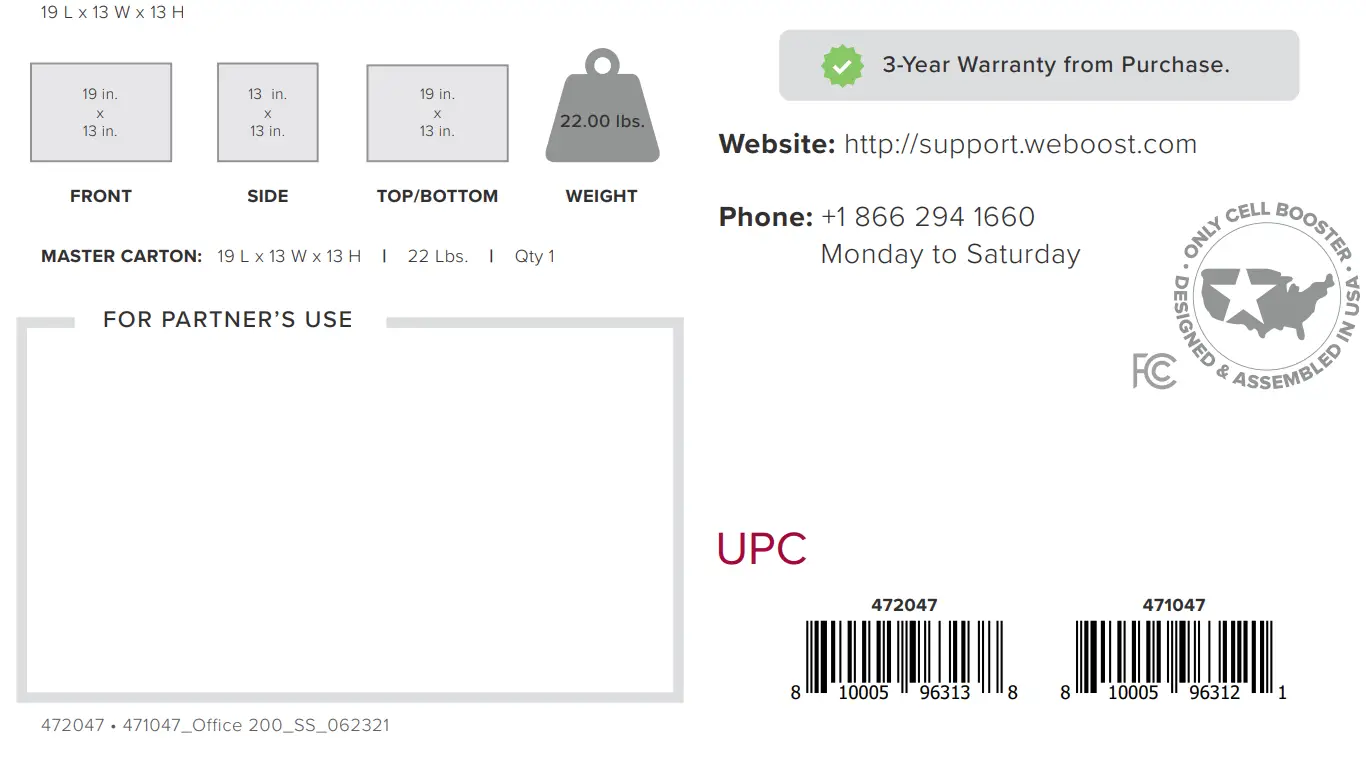 weboost Office 200 Cell Signal Booster - fig