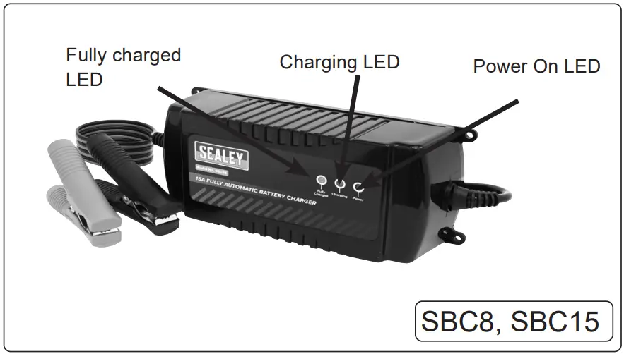 SEALEY SBC8 Automatic Battery Charger and Maintainer - fig 2