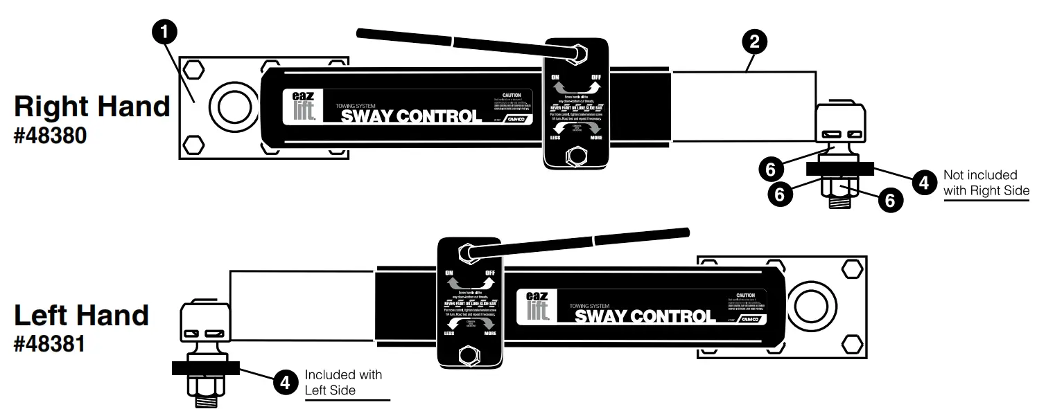 eazlift 48380 Right-Mounted Passenger Side Trailer Sway Control -