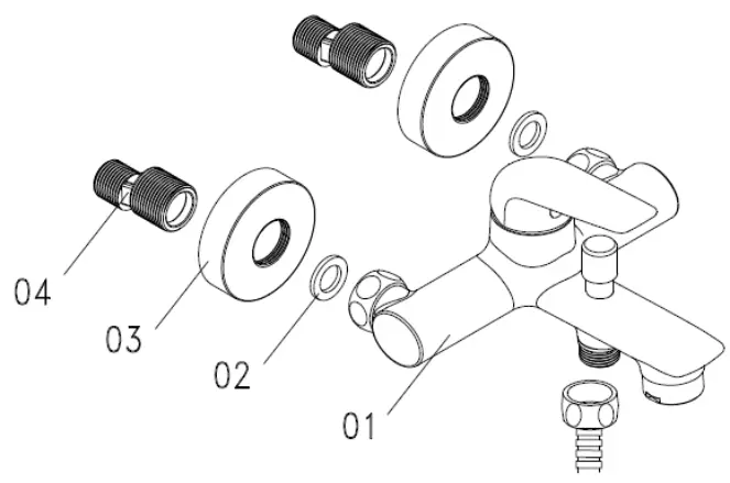 BORMANN Elite BTW5021 Bath Mixer - Mounting Instructions