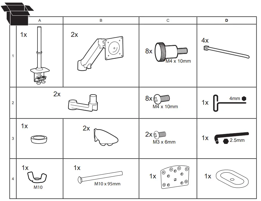ergotron 45 248-026 LX Dual Stacking Arm - fig