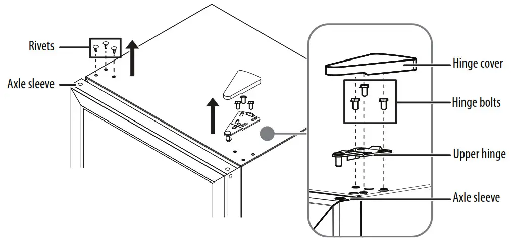 Remove the upper hinge
