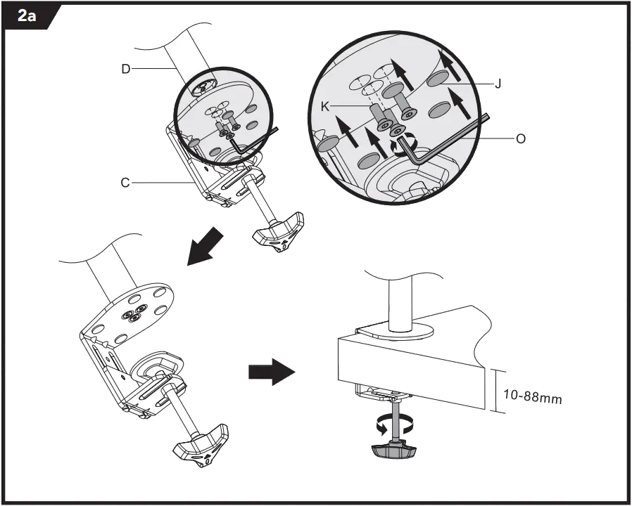 VonHaus 3000112 Double Vertical Monitor Stand D2a