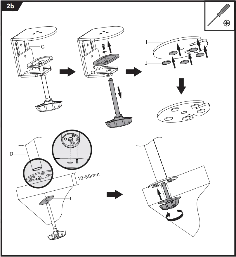 VonHaus 3000112 Double Vertical Monitor Stand D2b