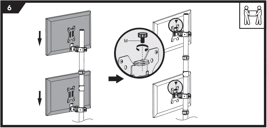 VonHaus 3000112 Double Vertical Monitor Stand D6