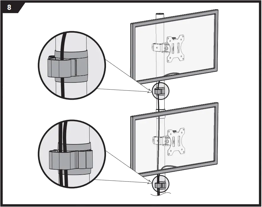 VonHaus 3000112 Double Vertical Monitor Stand D8