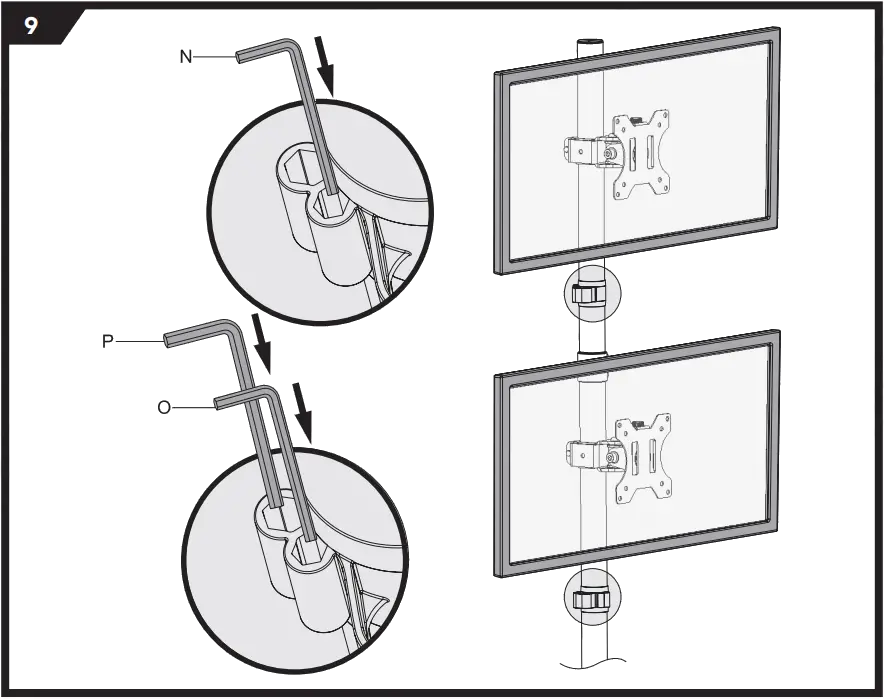 VonHaus 3000112 Double Vertical Monitor Stand D9