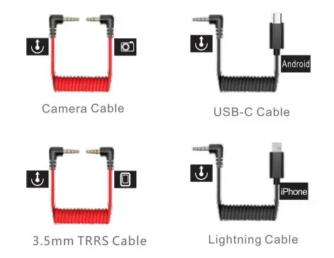 Zwide M1 Wireless Lavalier Microphone User Manual - Connecting Cables