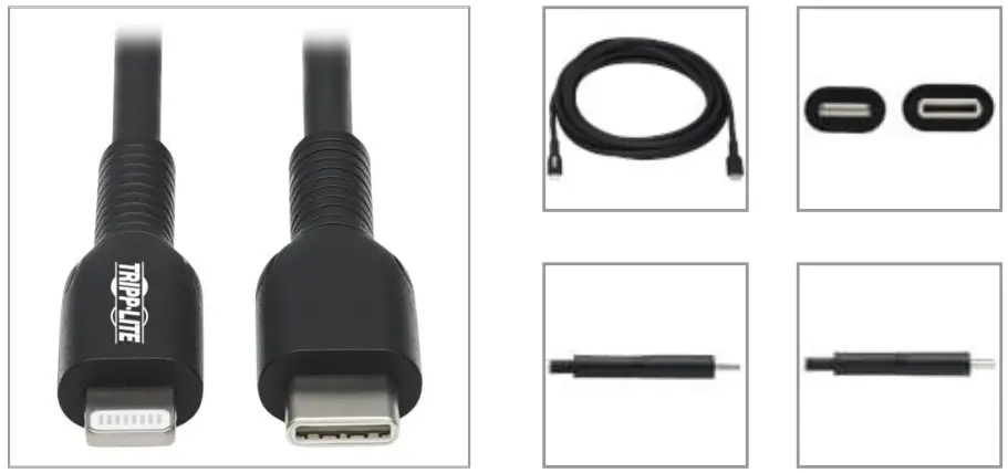 TRIPP-LITE M102-03M-BK USB-C to Lightning Sync Charge Cable