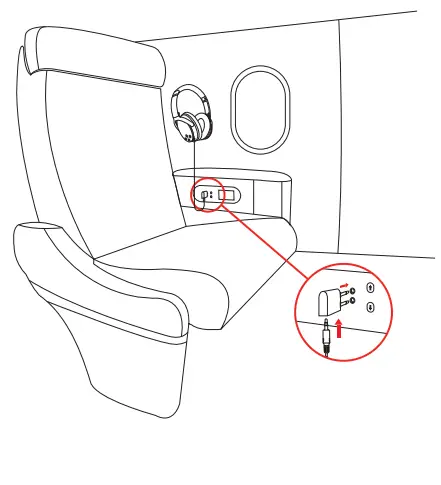 NC35 Noise Cancelling Wireless Bluetooth Headphones Airplane Adaptor Connection