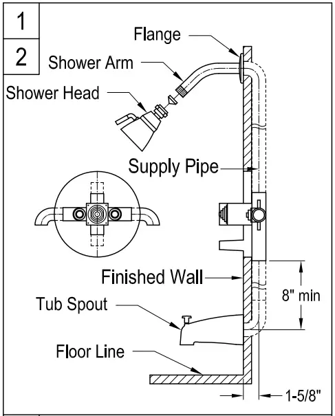 Kingston KB4653DL Pressure Balancing Valve Tub and Shower Unit-fig4
