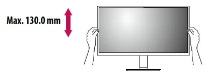 LG 24CK550Z Cloud Monitor Owner's - adjusting the Stand Height 1