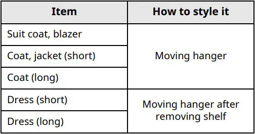 LG S3CW Styler Steam Closet with TrueSteam Technology and Exclusive Moving Hangers in Metallic Charcoal User Manual - Choosing a Styling Method