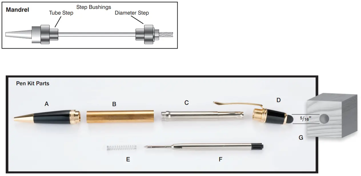 Woodcraft 153686 Wall Street II Pen Kit with Stylus - fig 3