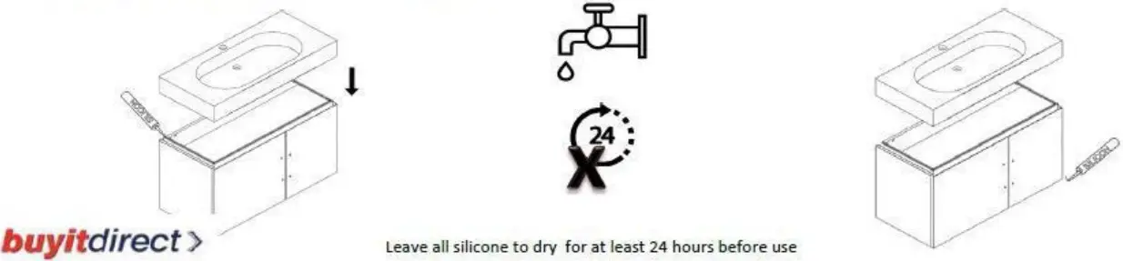 better bathrooms 900mm Blue Wall Hung Vanity Unit with Basin - Figure 21