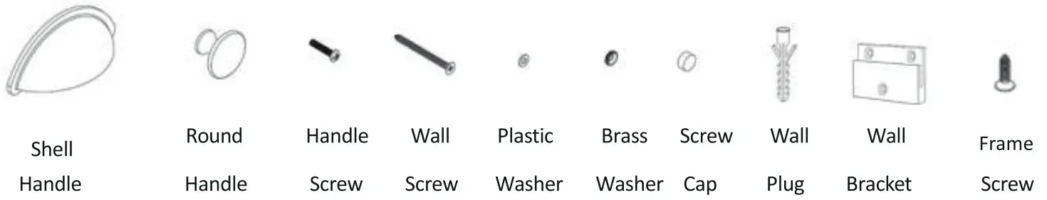 better bathrooms 900mm Blue Wall Hung Vanity Unit with Basin - PARTS LIST