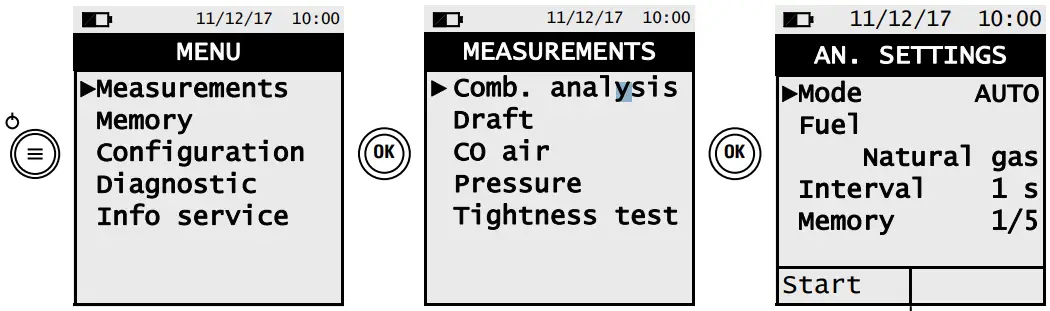 COMBUSTON ANALYSIS AUTO MODE