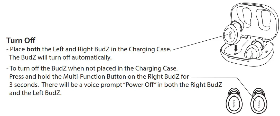 OontZ True Wireless BudZ Bluetooth Earbuds - off