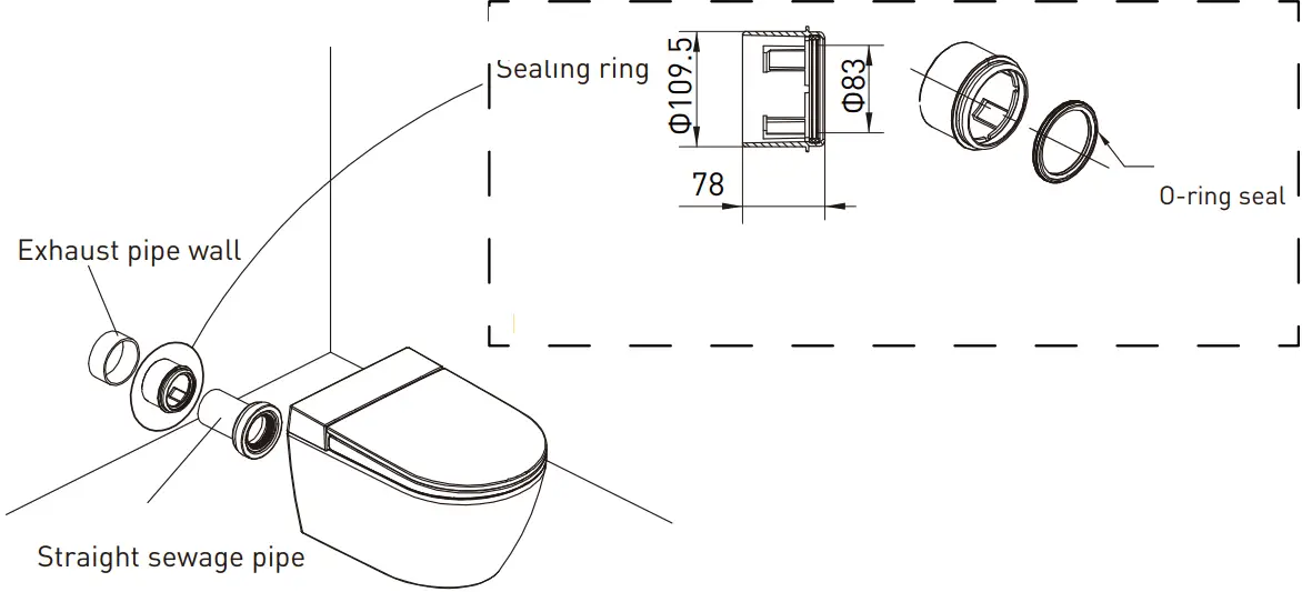 Adapter pipe construction diagram