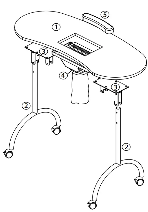 JAXPETY MR11F0220 Portable Nail Manicure Table with Electric Dust Collector 2