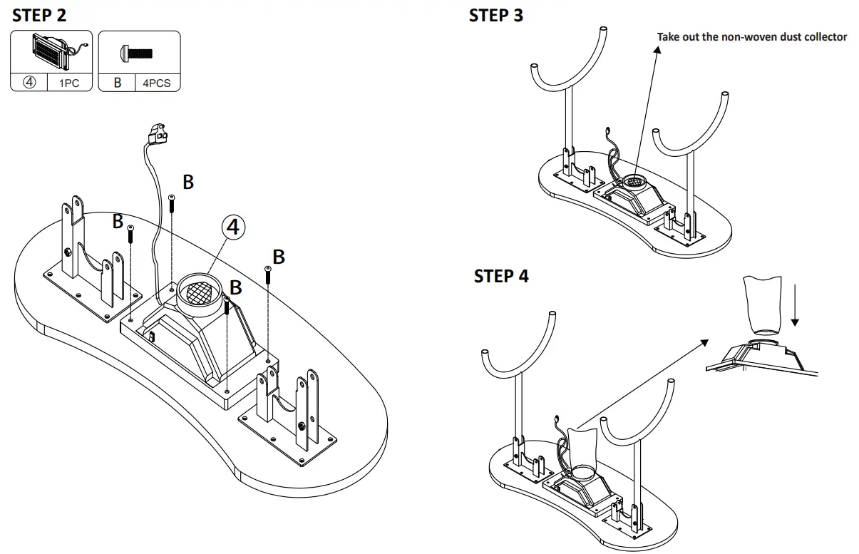 JAXPETY MR11F0220 Portable Nail Manicure Table with Electric Dust Collector 5