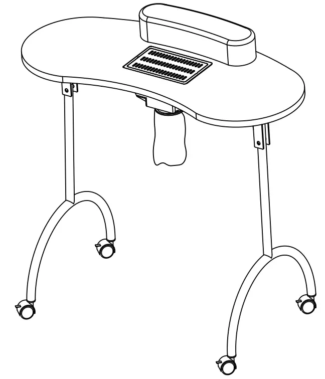JAXPETY MR11F0220 Portable Nail Manicure Table with Electric Dust Collector