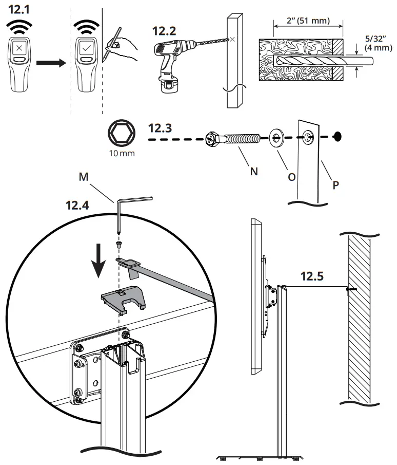 kanto TTS150 Tabletop TV Stand - Attach Safety Tether