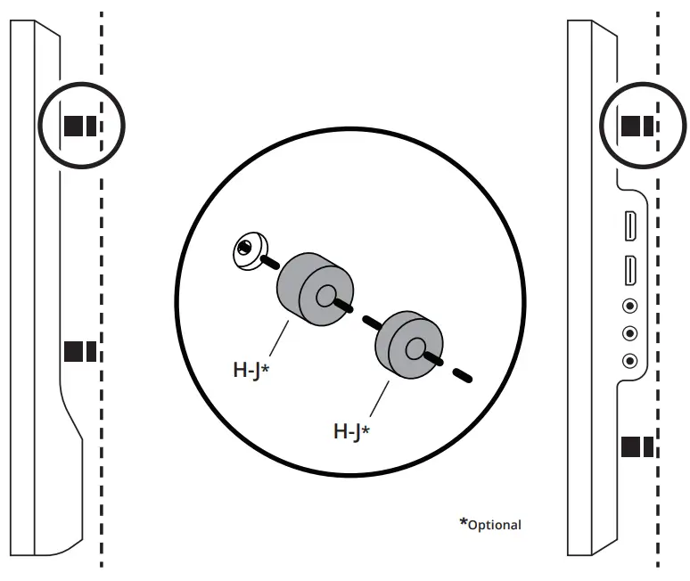 kanto TTS150 Tabletop TV Stand - Spacers for Irregular